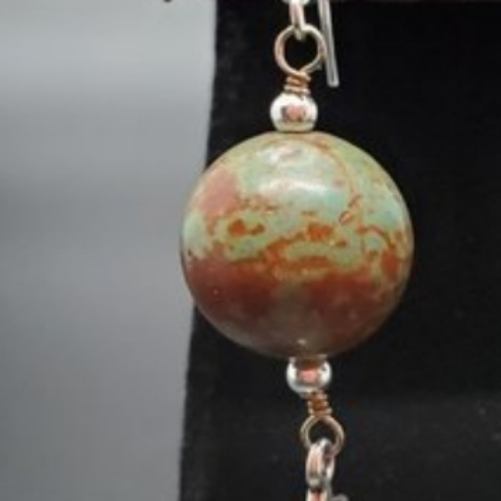 Dragon Blood Stone Earrings. View 4